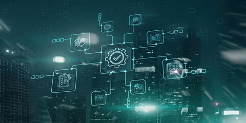 Quality control background. Standardisation Certification Warranty technology