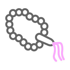 Tasbih Vector Line Lt Pink Grey Icon Design
