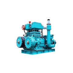 Fototapeta premium Powerful Teal Industrial Engine - Heavy Duty Machinery Equipment