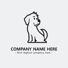 Dog illustration black and white for logo company vector image

