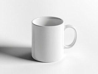 Fototapeta premium Blank White Coffee Mug on a Clean Background for Customization Purposes
