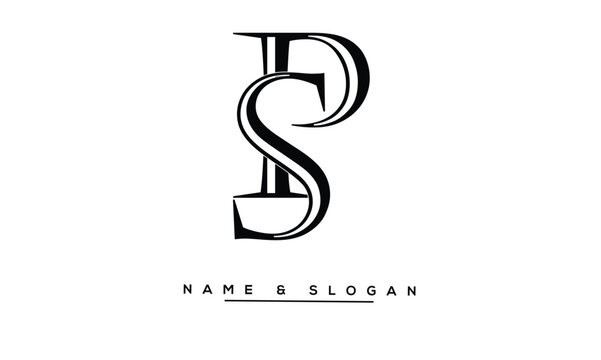 SP, PS Abstract Letters Logo Monoghram