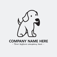Dog illustration black and white for logo company vector image
