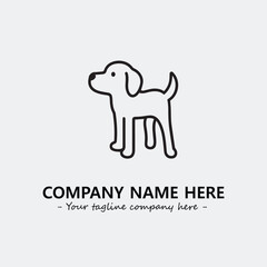 Dog illustration black and white for logo company vector image
