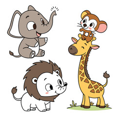 Obraz premium set of cartoon animals
