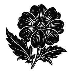 Elegant Black and White Flower Silhouette
