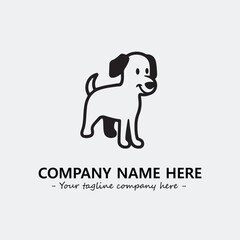 Dog illustration black and white for logo company vector image
