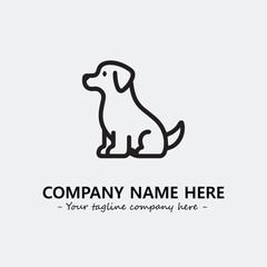 Dog illustration black and white for logo company vector image
