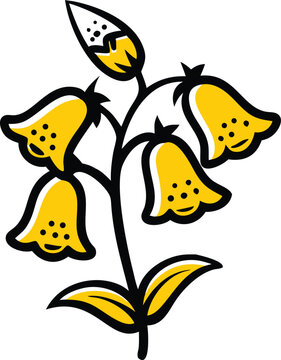yellow foxglove flower stem clip art preview