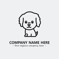 Dog illustration black and white for logo company vector image
