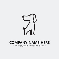 Dog illustration black and white for logo company vector image
