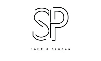 SP, PS Abstract Letters Logo Monoghram