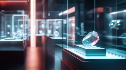 Gemstone Exhibit: A Modern Museum Display