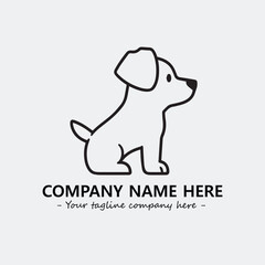 Dog illustration black and white for logo company vector image
