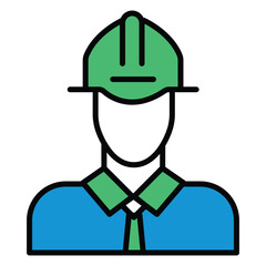 Flat Vector Icon design of an Engineer