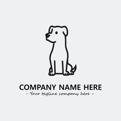 Dog illustration black and white for logo company vector image
