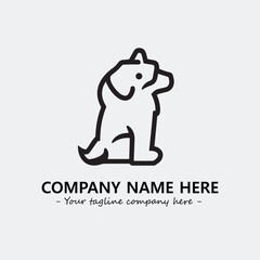 Dog illustration black and white for logo company vector image
