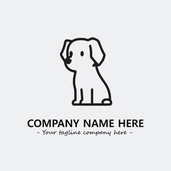 Dog illustration black and white for logo company vector image
