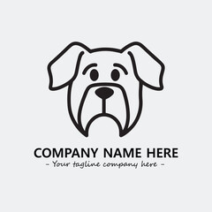 Dog illustration black and white for logo company vector image
