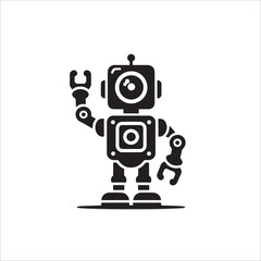 black and white video camera robot