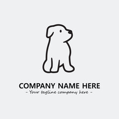 Dog illustration black and white for logo company vector image
