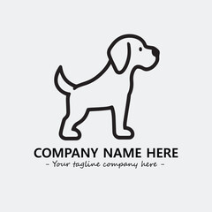 Dog illustration black and white for logo company vector image
