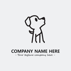 Dog illustration black and white for logo company vector image
