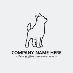 Dog illustration black and white for logo company vector image
