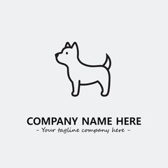 Dog illustration black and white for logo company vector image
