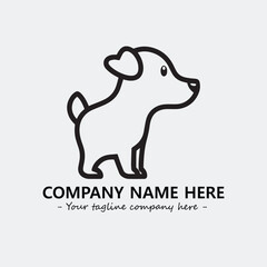 Dog illustration black and white for logo company vector image
