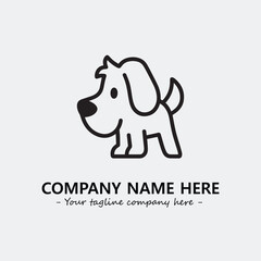 Dog illustration black and white for logo company vector image

