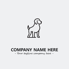 Dog illustration black and white for logo company vector image
