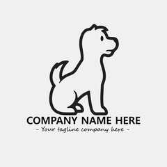 Dog illustration black and white for logo company vector image
