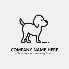Dog illustration black and white for logo company vector image
