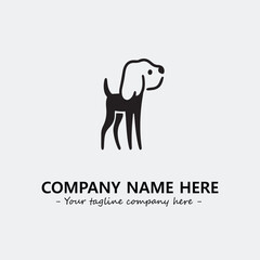 Dog illustration black and white for logo company vector image
