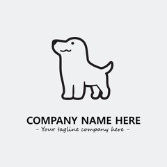 Dog illustration black and white for logo company vector image
