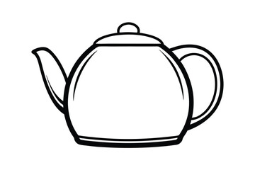 Simple Black And White Teapot Illustration For Drink Preparation And Relaxing With Tea Symbol