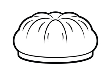 Outlined Brioche Bread Vector Illustration Simple And Classic Bun Shaped Pastry Item For Bakery Designs And Creative Culinary Projects