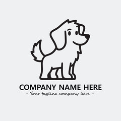 Dog illustration black and white for logo company vector image
