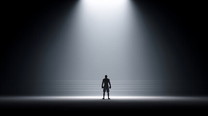 silhouette boxer ring