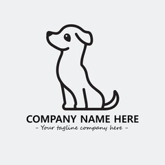 Dog illustration black and white for logo company vector image
