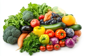Vibrant Fresh Produce: A Colorful Still Life of Vegetables and Fruits