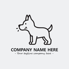 Dog illustration black and white for logo company vector image
