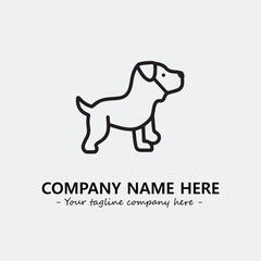 Dog illustration black and white for logo company vector image
