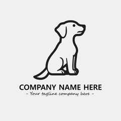 Dog illustration black and white for logo company vector image

