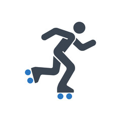 Roller Skating Athlete Movement Icon