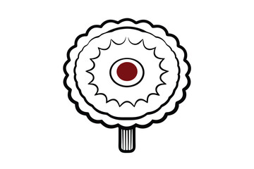 Stylized Lollipop Illustration With Circular Candy And Stick Design Isolated On White Background For Creative Projects