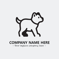 Dog illustration black and white for logo company vector image
