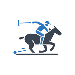 Polo Player Action Icon