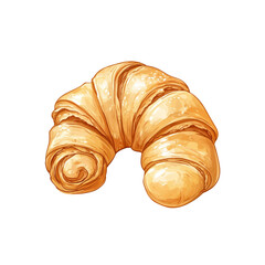 Fototapeta premium Delicious Golden Brown Croissant, Bakery Pastry Illustration